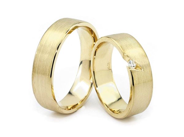Obrączki ślubne diament żółte złoto 585 - 0181278o