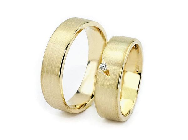 Obrączki ślubne diament żółte złoto 585 - 0181278o