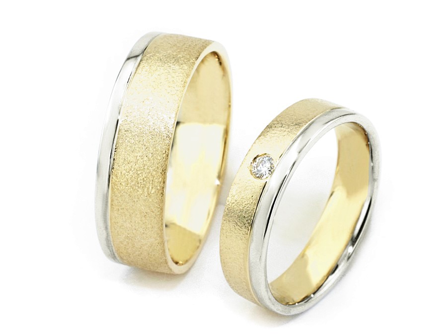 Obrączki ślubne dwukolorowe złoto - 03.81276o15_ — zdjęcie 3