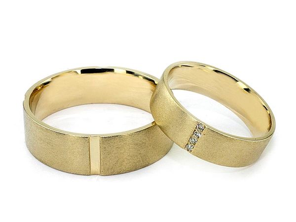 Obrączki ślubne obraczki z diamentami złote żółte złoto 585 - 0481288obr- 1