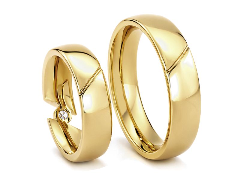 Obrączki z diamentem żółte złoto - 0681272o_016ct — zdjęcie 3