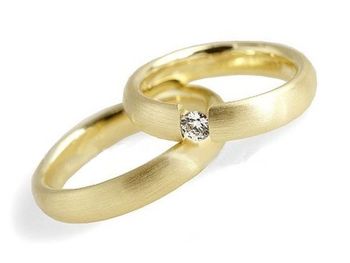 Obrączki ślubne z brylantem żółte złoto - 0781270o - 1