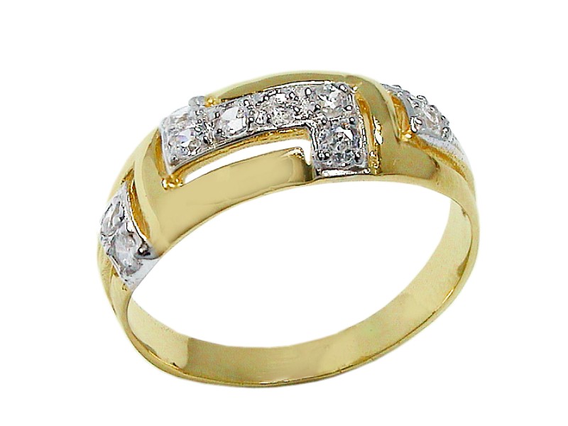 Złoty pierścionek z cyrkoniami żółte złoto - 1