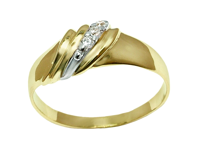 Złoty pierścionek z cyrkoniami żółte złoto - 10