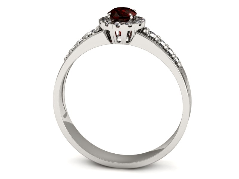 Pierścionek z granatem i brylantami promocja - 1001skW_pro — zdjęcie 3