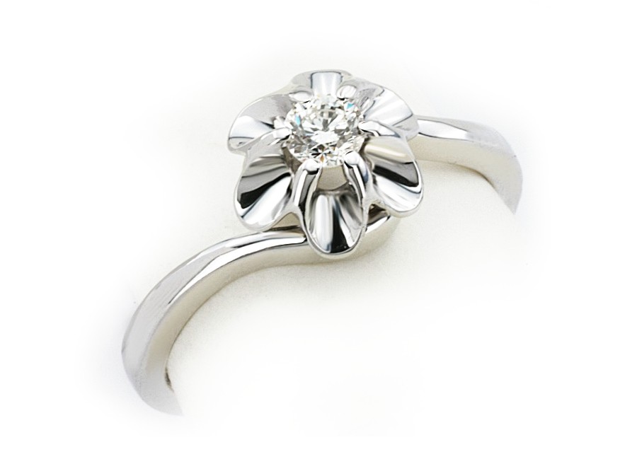 Złoty Pierścionek z brylantem promocja - 1004skW_pro — zdjęcie 3