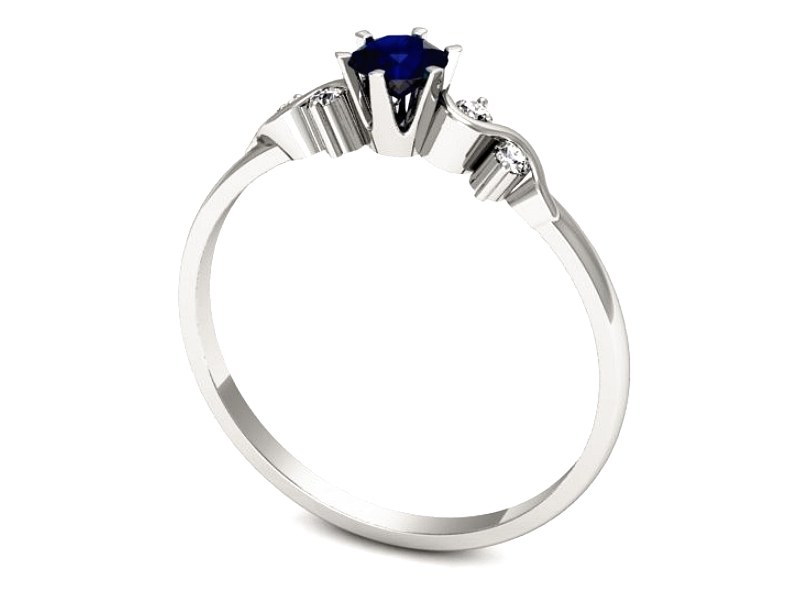 Pierścionek z szafirem i brylantami - 1031bsz — zdjęcie 3