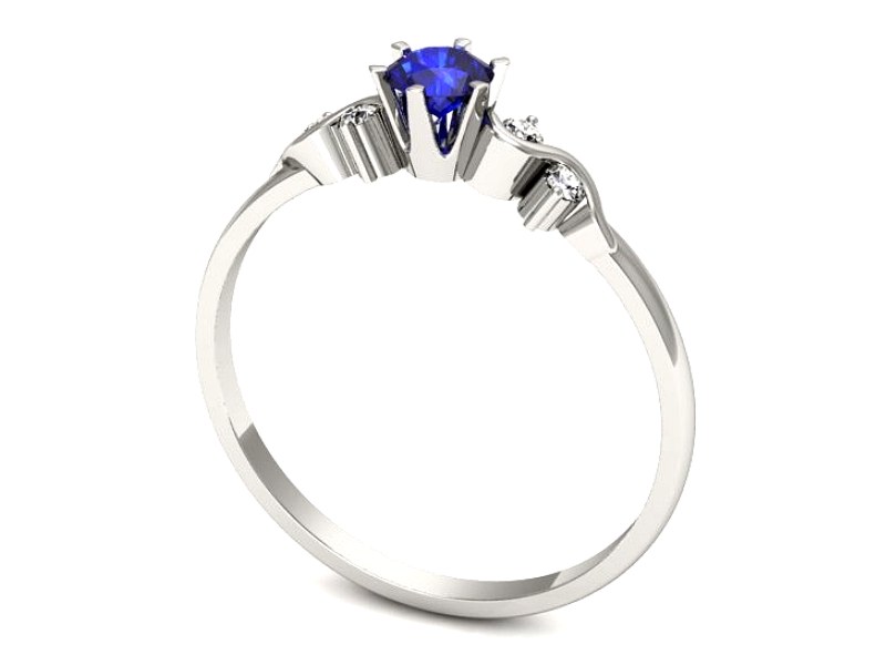 Pierścionek z szafirem i brylantami - 1031bszc — zdjęcie 3