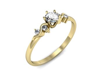 Pierścionek zaręczynowy z brylantami złoto proba 585 - 1031z - 1