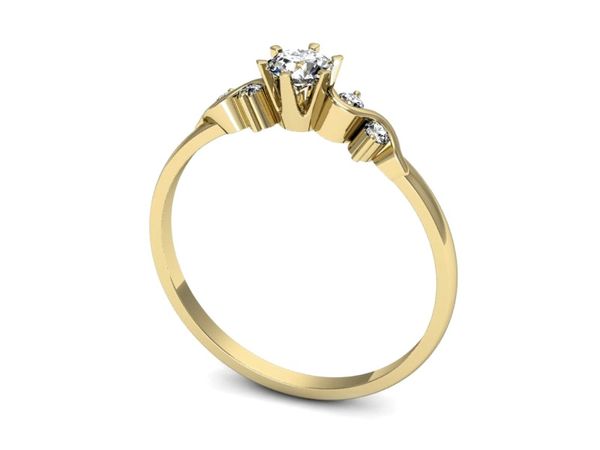 Pierścionek zaręczynowy z brylantami złoto proba 585 - 1031z