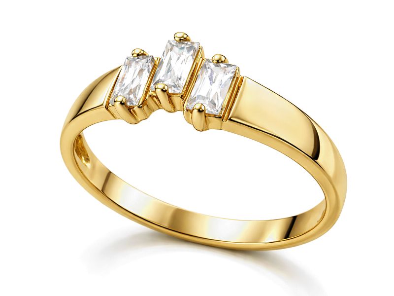 Złoty pierścionek z cyrkoniami - 1039p