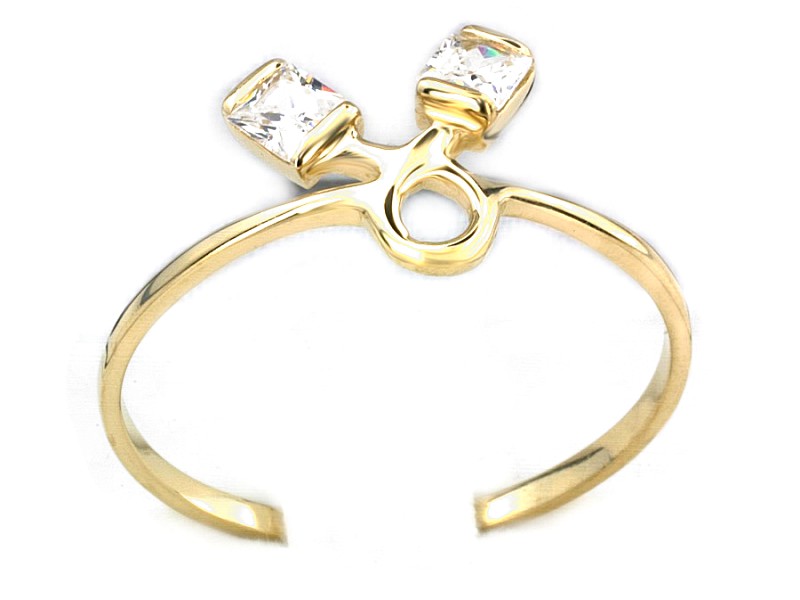 Złoty pierścionek z cyrkoniami - 1044