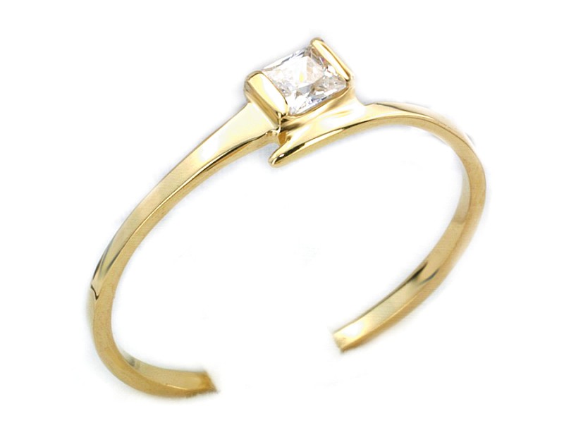 Złoty pierścionek z cyrkonią - 1049