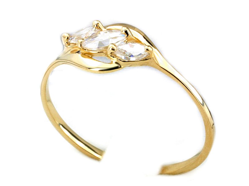 Złoty pierścionek z cyrkoniami - 1050