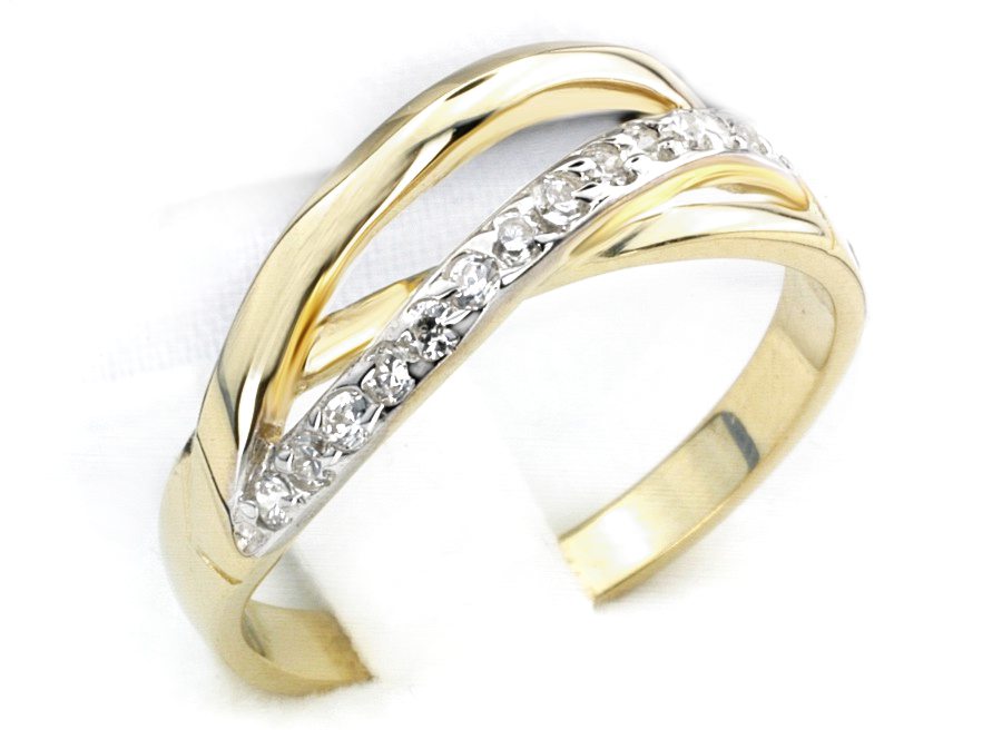 Złoty pierścionek z brylantami - 1052br_SI_H