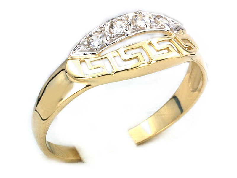 Złoty pierścionek z cyrkoniami - 1054