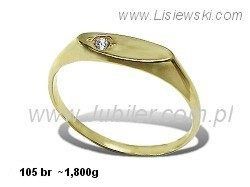Złoty Pierścionek z brylantem żółte złoto próba 585 - 105br