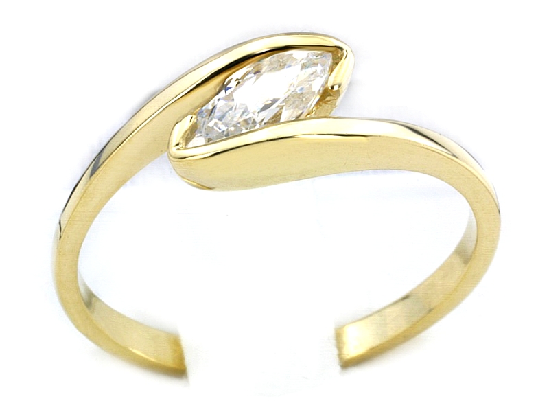 Złoty pierścionek z cyrkonią - 1064