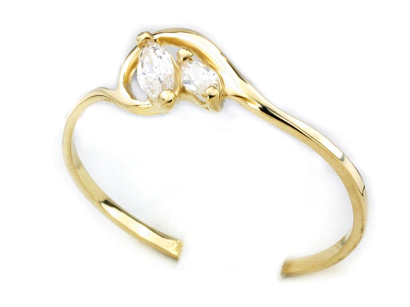 Złoty pierścionek z cyrkoniami - 1078