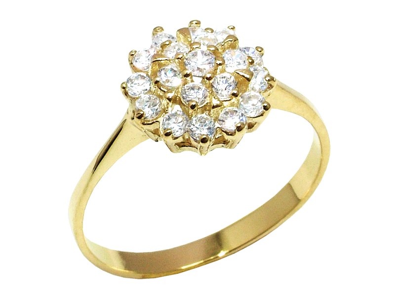 Złoty pierścionek z cyrkoniami żółte złoto - 108