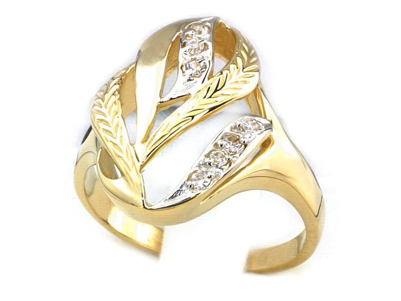 Złoty pierścionek z cyrkoniami - 1082