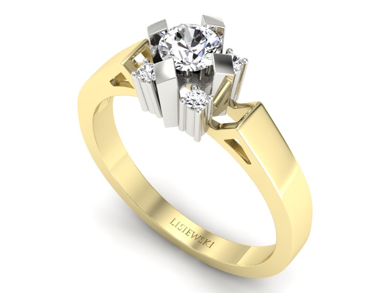 Pierścionek zaręczynowy z brylantami - 1087bzbr_Si_H — zdjęcie 3