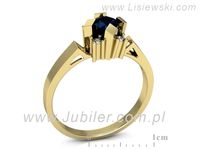 Złoty Pierścionek z szafirem i brylantami zloty proba 14k - 1087zsz- 3