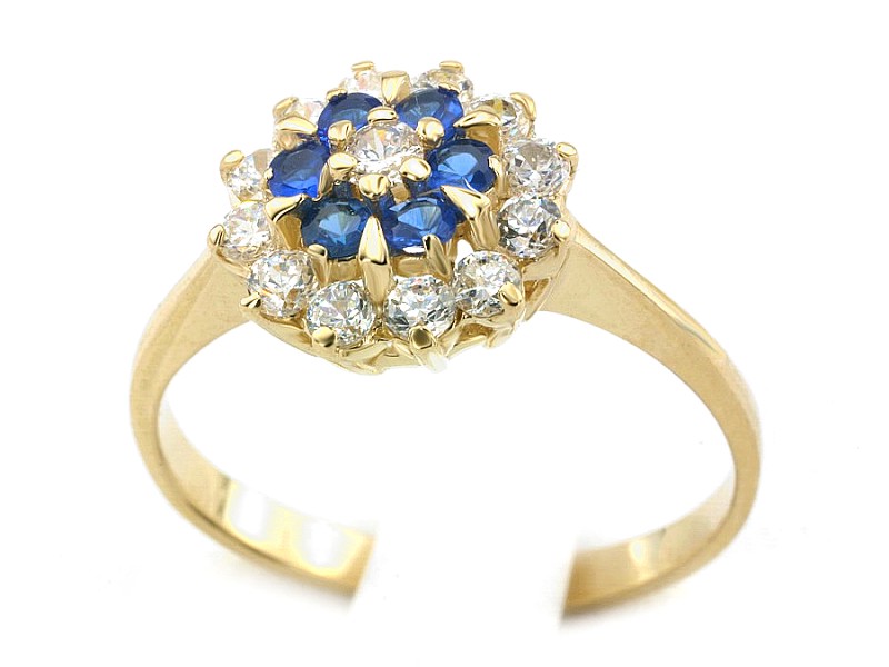 Pierścionek z cyrkoniami i spinelami - 108spin