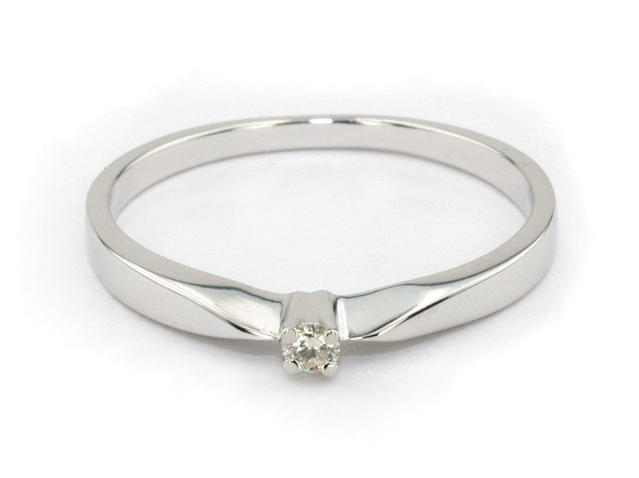 Pierścionek z brylantem białe złoto 585 promocja - 1097_pro — zdjęcie 3