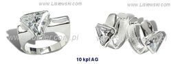 Pierścionek srebrny Kolczyki srebrne z cyrkoniami - 10kplag