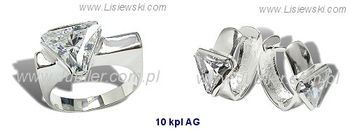 Pierścionek srebrny Kolczyki srebrne z cyrkoniami - 10kplag - 1