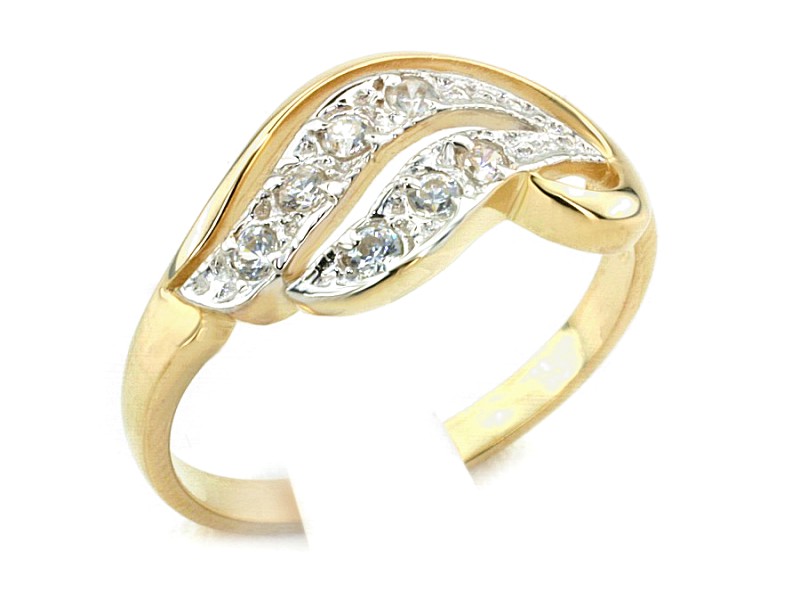 Złoty pierścionek z cyrkoniami - 1112