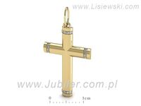 Krzyżyk z brylantami żółte złoto promocja - 1113skW_pro- 3