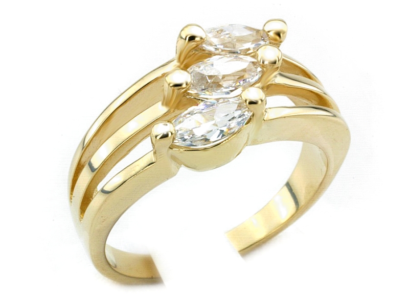 Złoty pierścionek z cyrkoniami - 1116