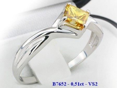 Złoty Pierścionek białe złoto ze złotym diamentem - 111z_b7652