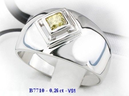Złoty Pierścionek białe złoto z zielonym diamentem - 111z_b7710