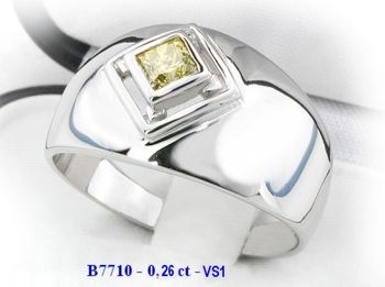 Pierścionek białe złoto z zielonym diamentem - 111z_b7710 - 1