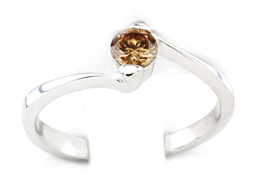 Złoty Pierścionek białe złoto z różowym brylantem - 111z_jg1108_b