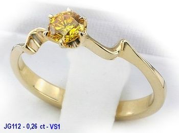 Złoty Pierścionek ze złota ze złotym brylantem - 111z_jg112 - 1