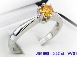 Pierścionek białe złoto ze złotym brylantem - 111z_jg1968_b