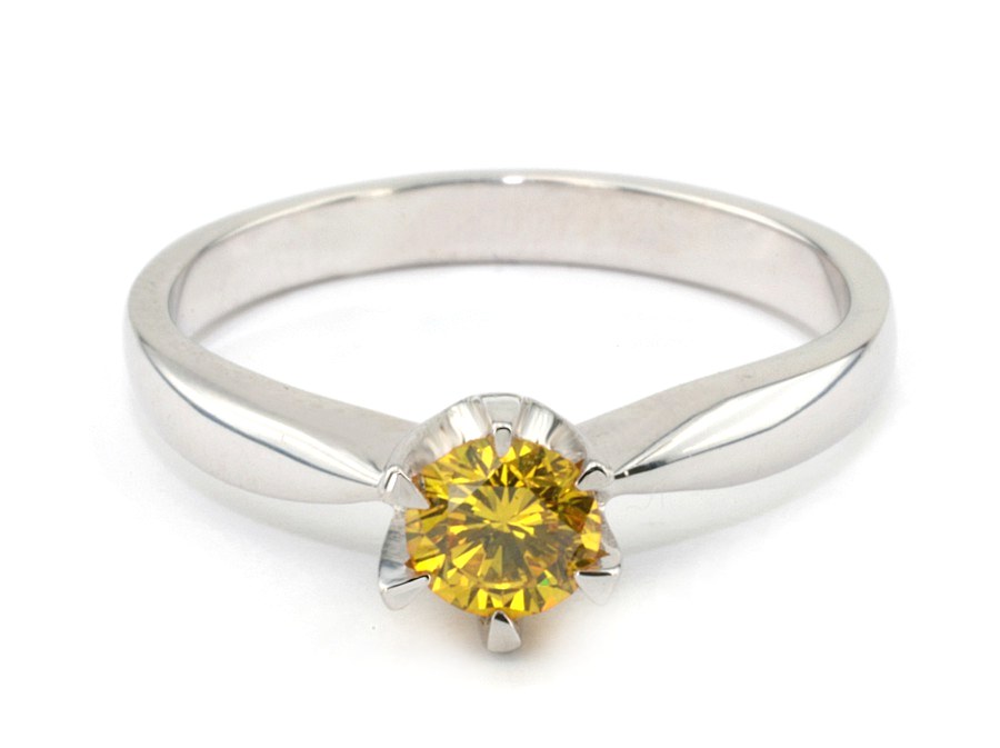 Pierścionek białe złoto z brylantem honey - 111z_jg1968_b — zdjęcie 3