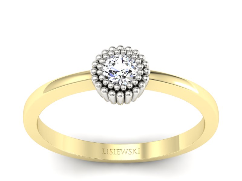 Złoty Pierścionek z brylantem promocja - 1122skW_pro