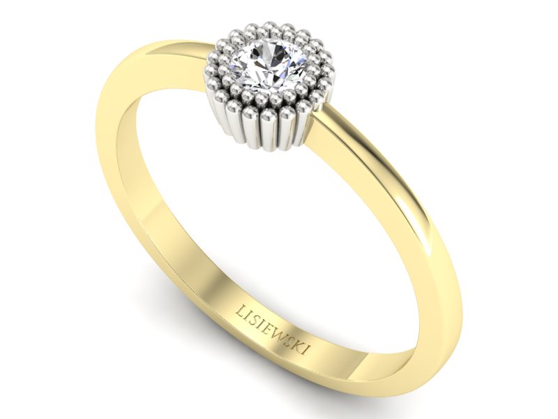 Złoty Pierścionek z brylantem promocja - 1122skW_pro — zdjęcie 3