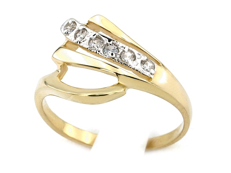 Złoty pierścionek z cyrkoniami - 1130
