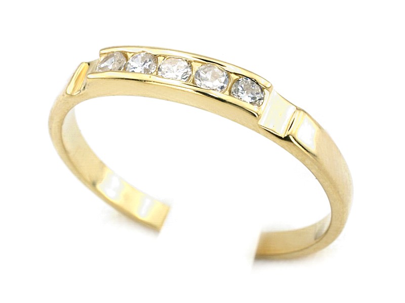 Złoty pierścionek z cyrkoniami - 1132