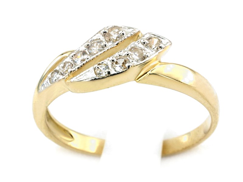 Złoty pierścionek z cyrkoniami żółte złoto - 1133_