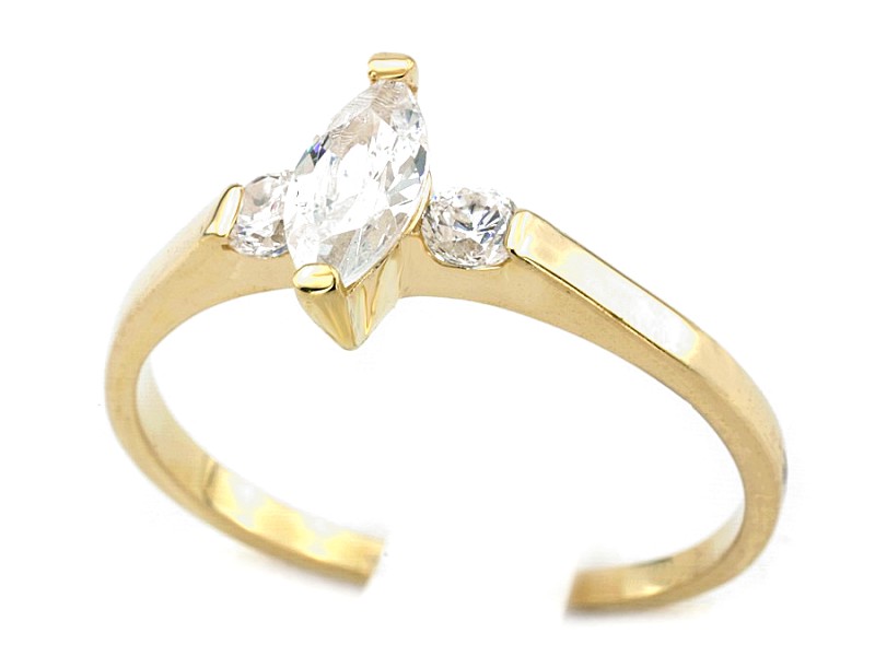 Złoty pierścionek z cyrkoniami - 1141