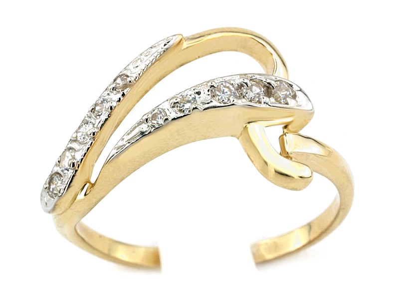 Złoty pierścionek z cyrkoniami - 1142