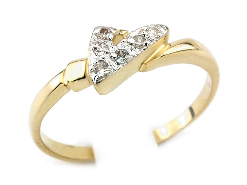 Złoty pierścionek z cyrkoniami - 1144