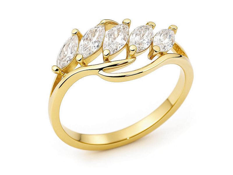 Złoty pierścionek z cyrkoniami - 1145